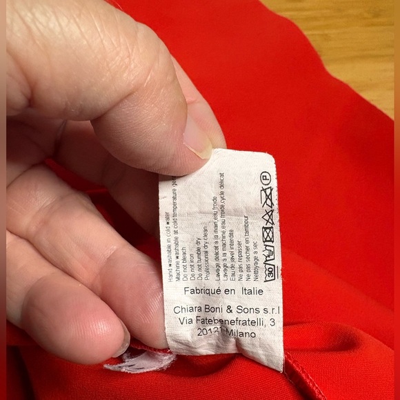 Chiara Boni- Deep Orange Fit-and-Flare Dress. Size US 6 - Picture 9 of 14